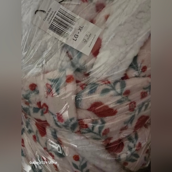 Vera Bradley Plush Cozy Life Hooded Robe Imperial Hearts Pink NWT Sz L-XL - Picture 10 of 13